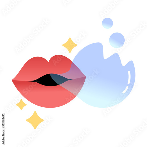 Chewing gum icon in flat style 