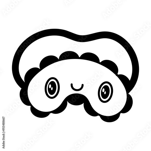 Sleep mask glyph style icon 