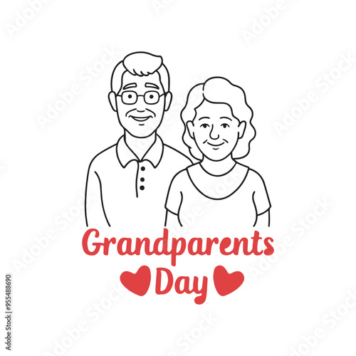 Grandmother and grandfather of happy grandparents day vector design, happy grandparent's day clipart, happy grandparents day t shirt, Happy grandparents day card, vector illustration.