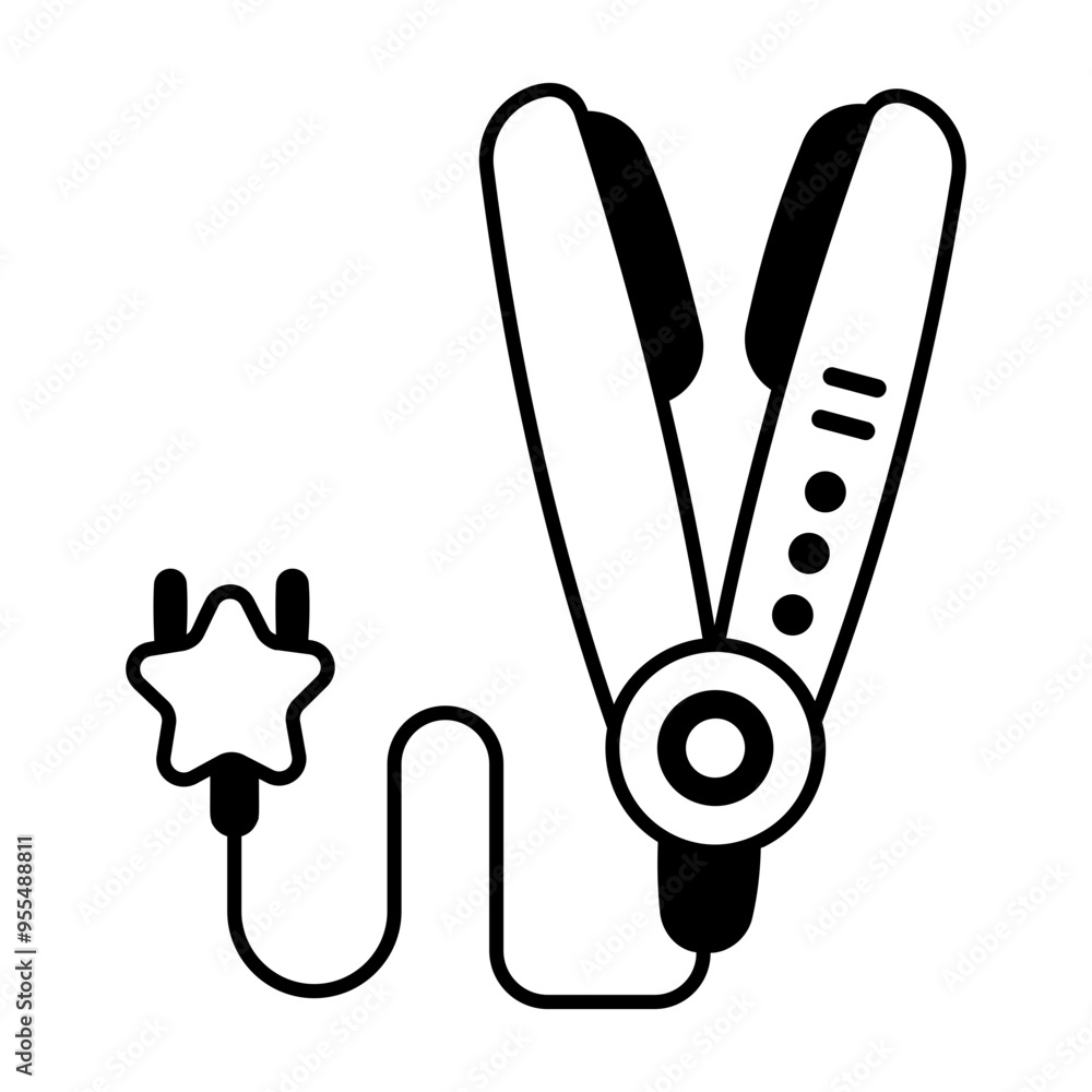 Straightener icon designed in glyph style Straightener icon designed in glyph style