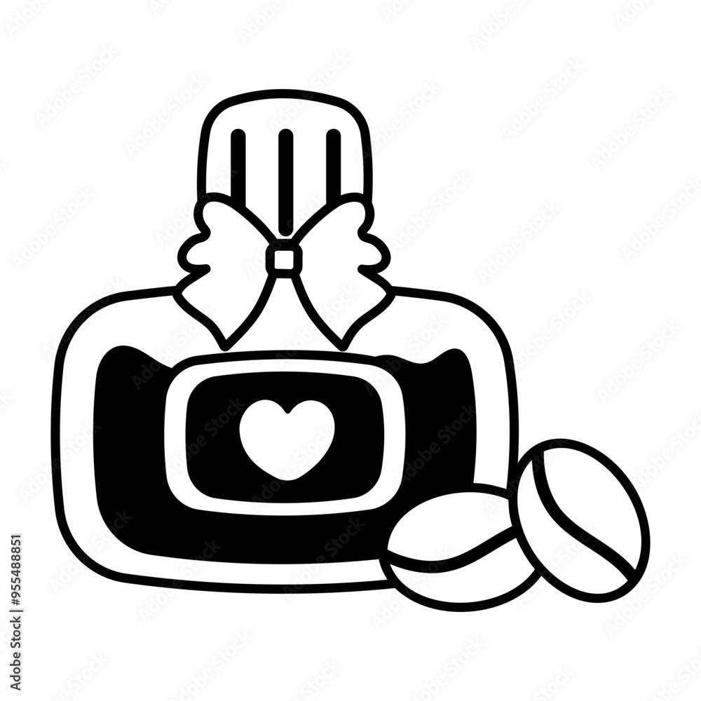 An icon of perfume in glyph style An icon of perfume in glyph style