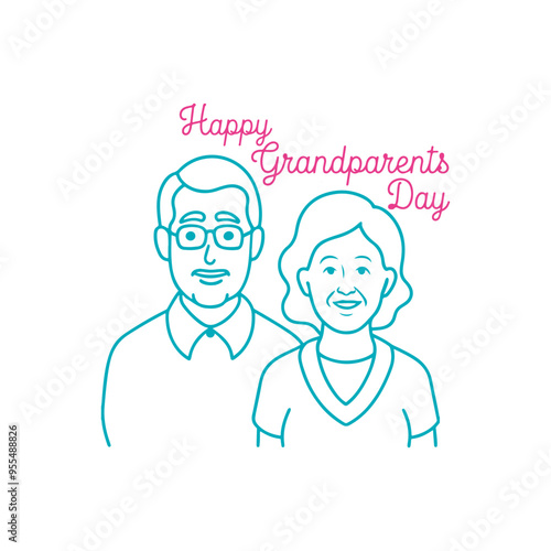Grandmother and grandfather of happy grandparents day vector design, happy grandparent's day clipart, happy grandparents day t shirt, Happy grandparents day card, vector illustration.