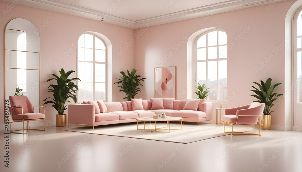 Photo interior modern design room 3d illustration Photo interior modern design room 3d illustration