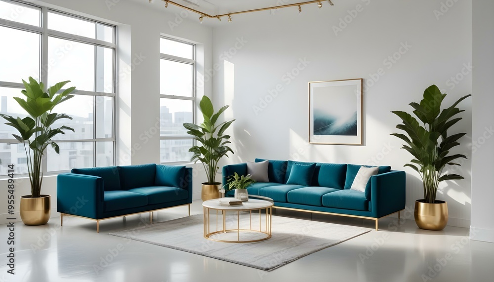 Photo interior modern design room 3d illustration Photo interior modern design room 3d illustration