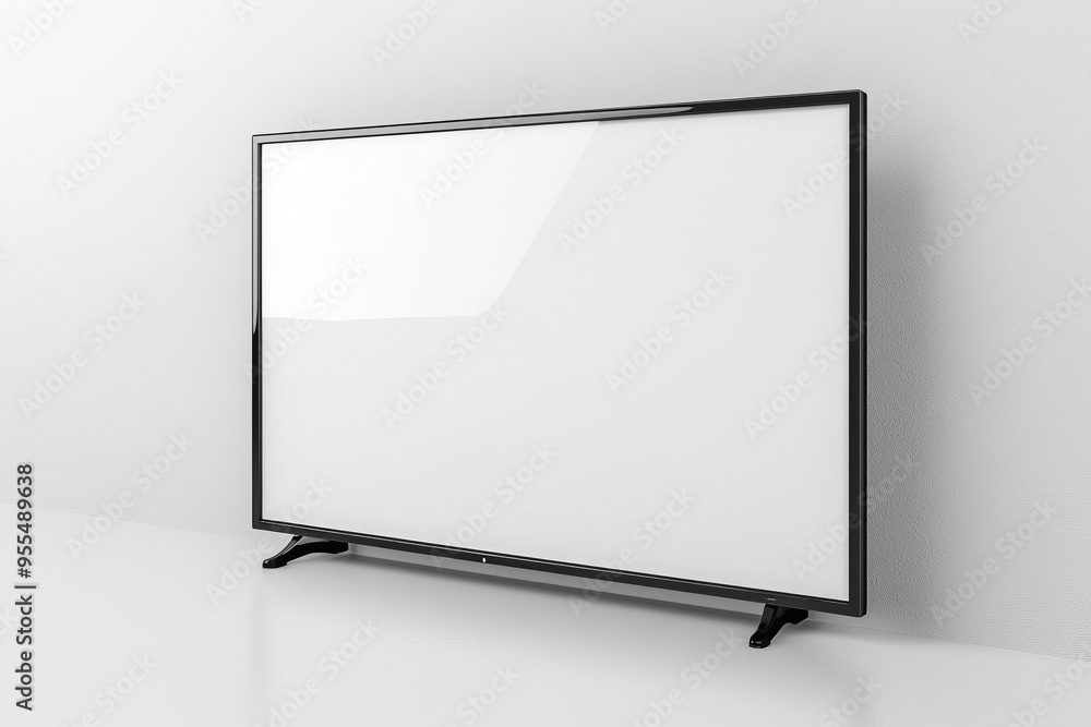 TV screen mockup on isolated background created with Generative AI TV screen mockup on isolated background created with Generative AI