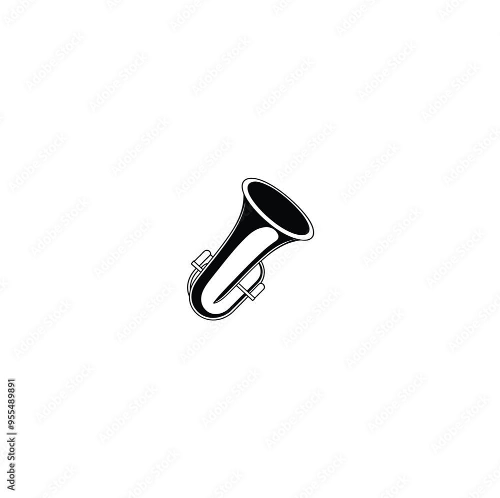 french horn icon isolated on white background french horn icon isolated on white background