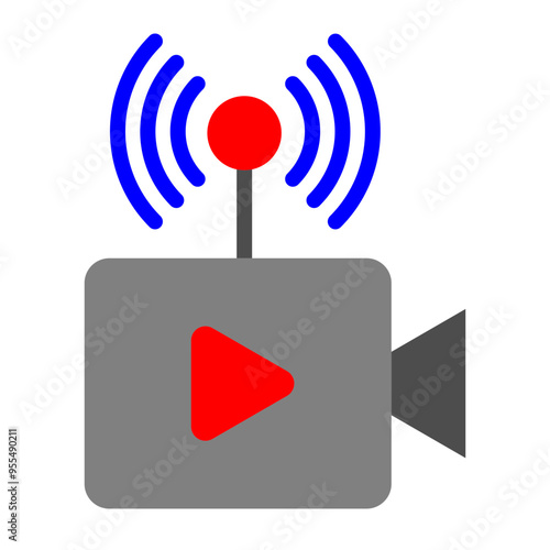 Live Streaming Vector Flat Icon Design