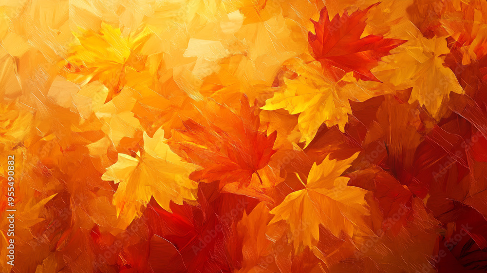 Abstract autumn themed background in warm red, orange and brown colors with copy space Abstract autumn themed background in warm red, orange and brown colors with copy space