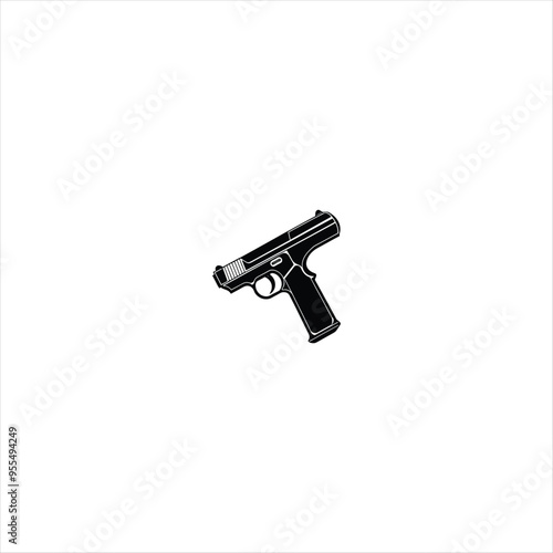 pistol  in white photo