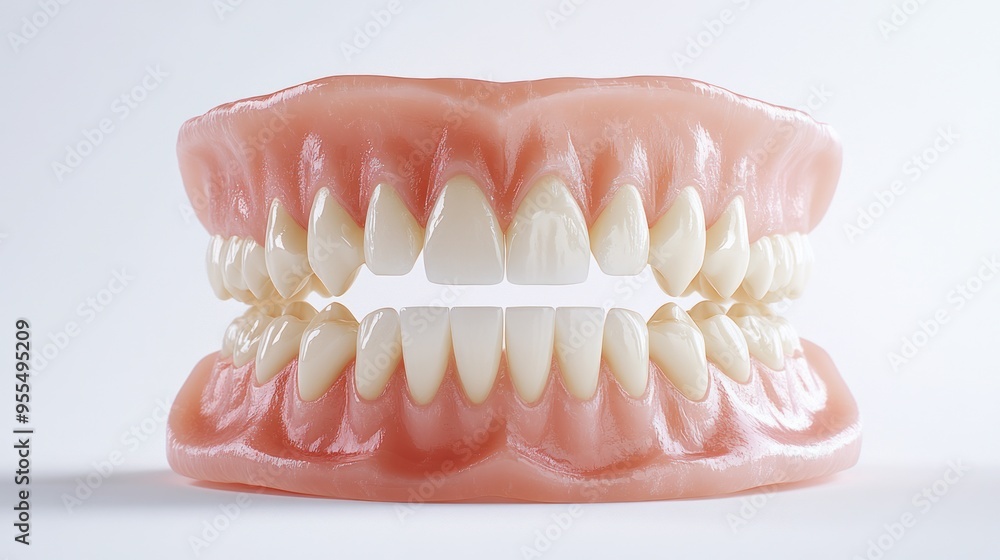 Obraz premium Full Denture Set on a White Background