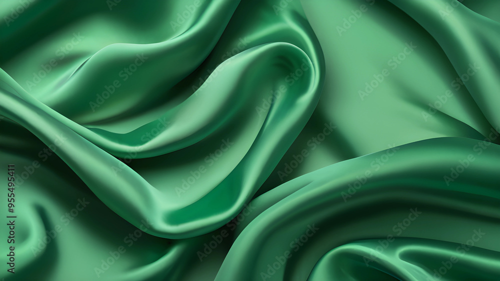 green wrinkled fabric folds background green wrinkled fabric folds background