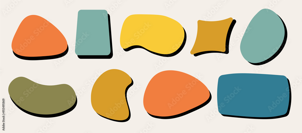 Set of retro frames with shadows of different colors Set of retro frames with shadows of different colors