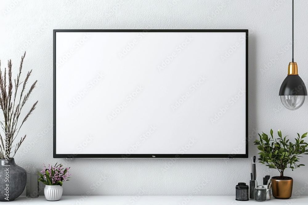 TV screen mockup on isolated background created with Generative AI TV screen mockup on isolated background created with Generative AI