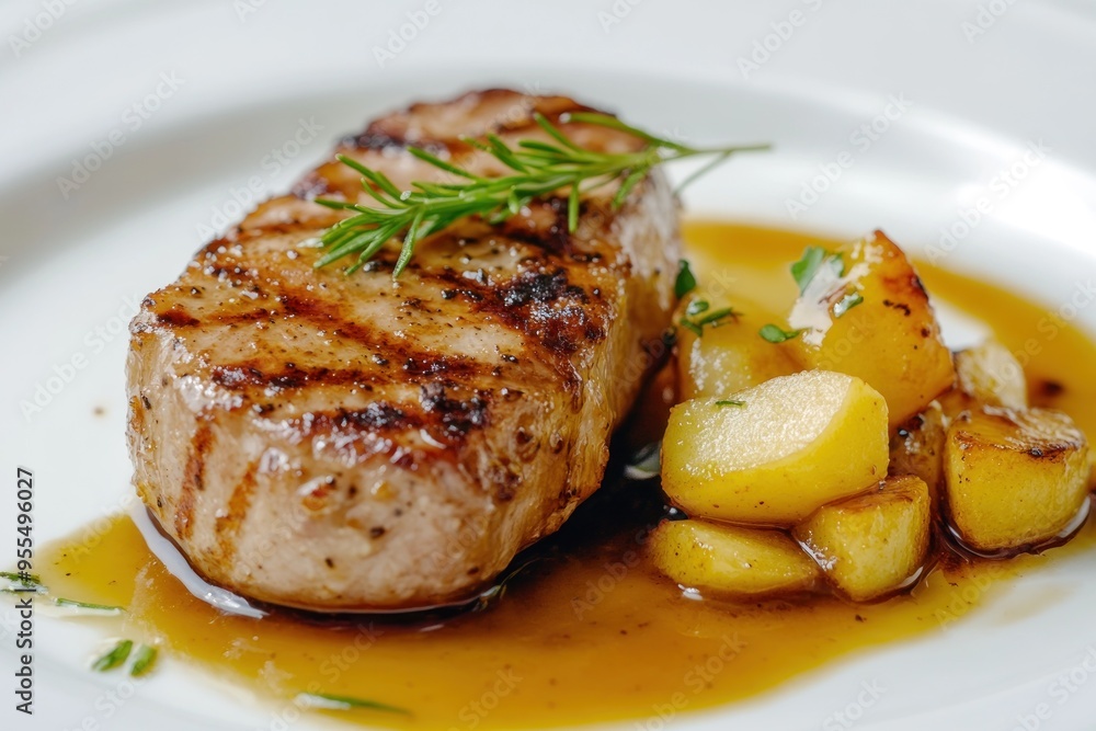 Grilled Pork Chop with Rosemary and Roasted Potatoes Grilled Pork Chop with Rosemary and Roasted Potatoes