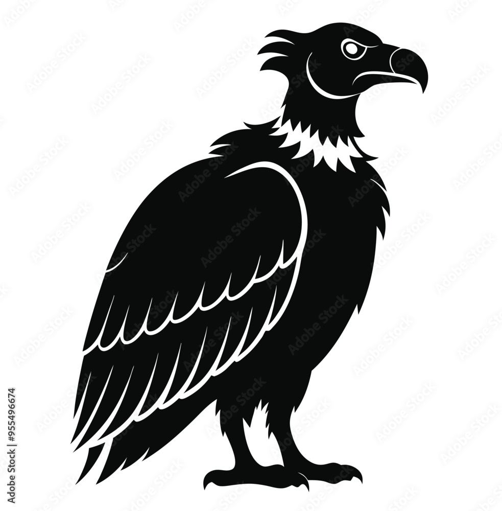 Fototapeta premium Eagle silhouette isolated on white