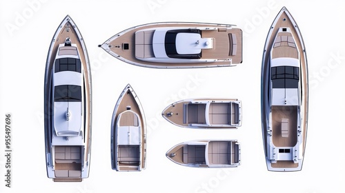 Five Luxury Yachts From Above