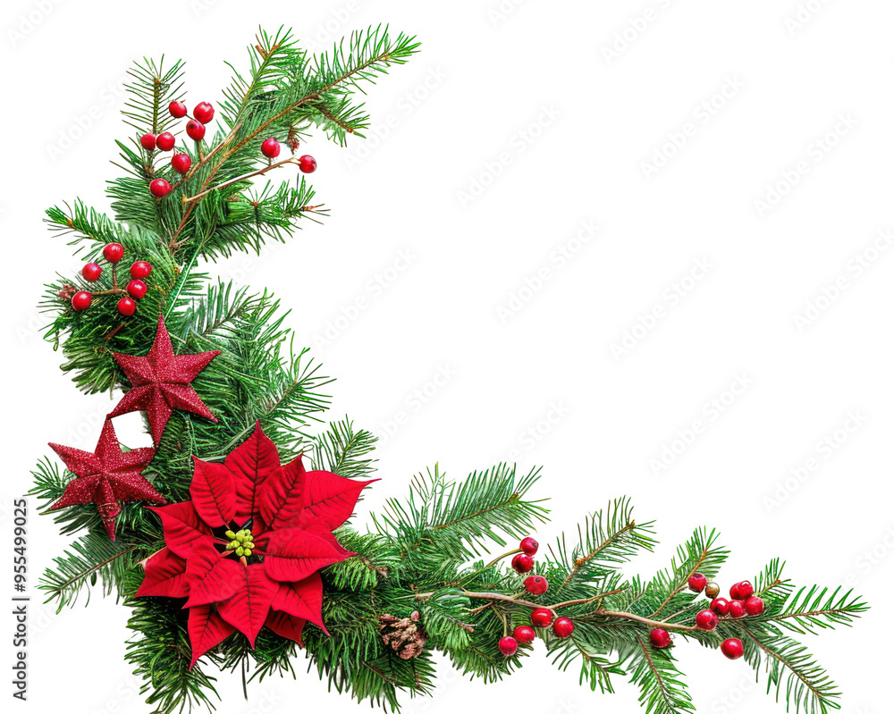 Obraz premium PNG Christmas corner arrangement christmas flower plant.