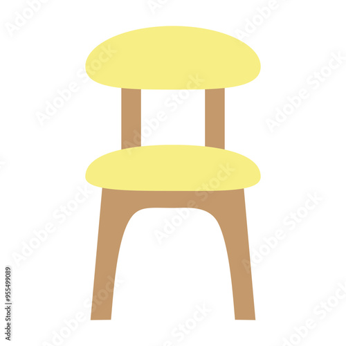 Dinning Chair Vector Flat Icon Design