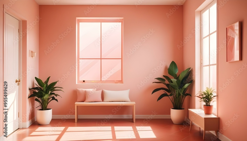 Photo interior modern design room 3d illustration Photo interior modern design room 3d illustration