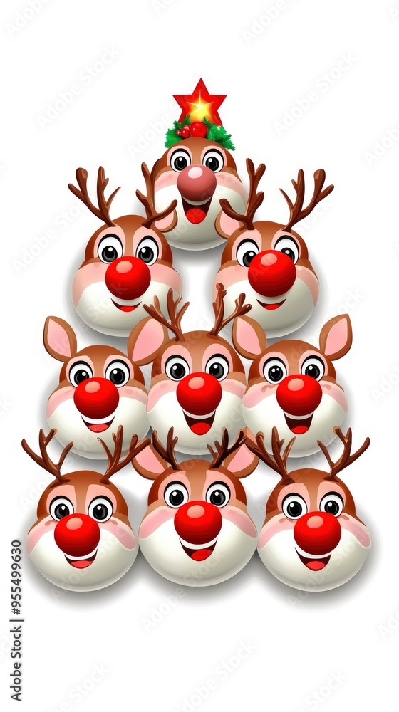 Obraz premium Christmas Reindeer Tree