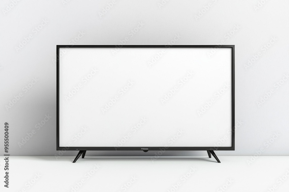 TV screen mockup on isolated background created with Generative AI TV screen mockup on isolated background created with Generative AI
