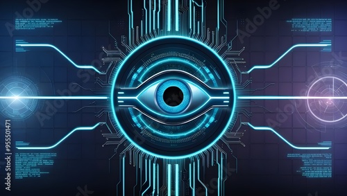 Technology BacKground , Electronic eye , Background ,Futuristic design photo