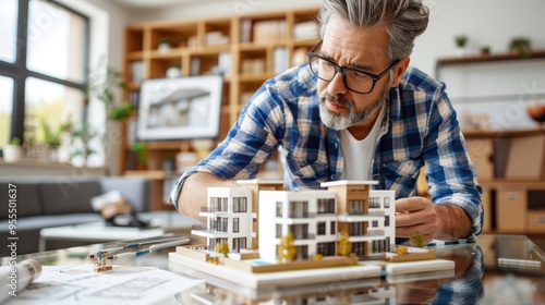 Architect Examining Model Home Design