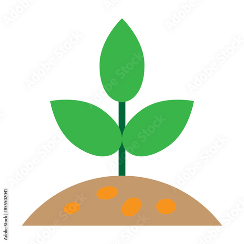 Space Plant Vector Flat Icon Design