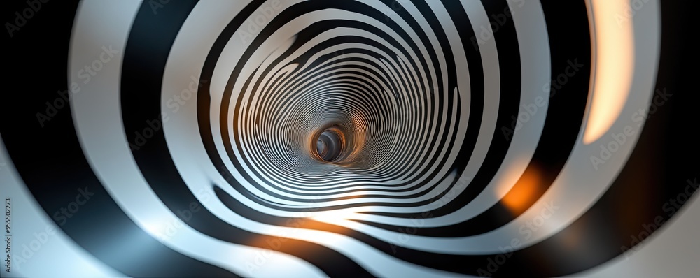 A labyrinth of black and white lines creating an optical illusion. A labyrinth of black and white lines creating an optical illusion.