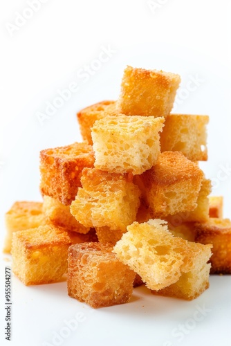 Croutons isolated on white background 