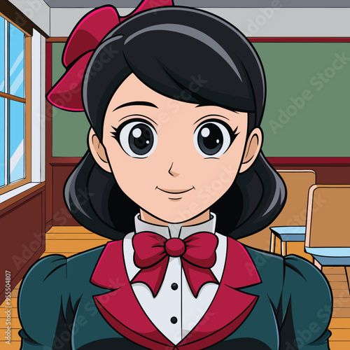 Teacher in the classroom illustration design