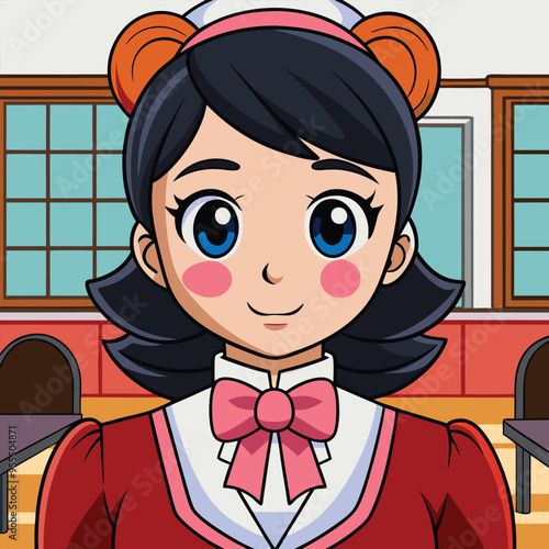 Teacher in the classroom illustration design