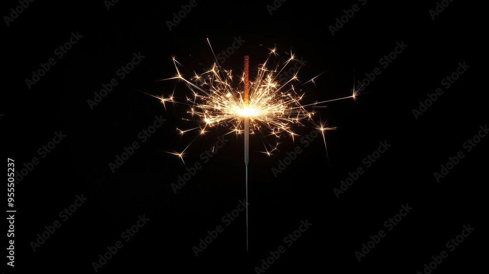 A Burning Sparkler Against a Black Background A Burning Sparkler Against a Black Background