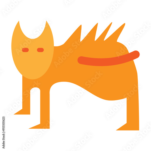 Scary Cat Vector Flat Icon Design