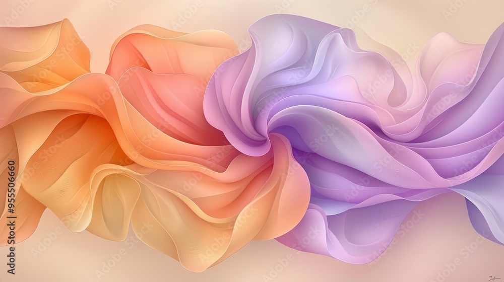 Obraz premium Abstract Swirling Pastel Colors Fabric Texture