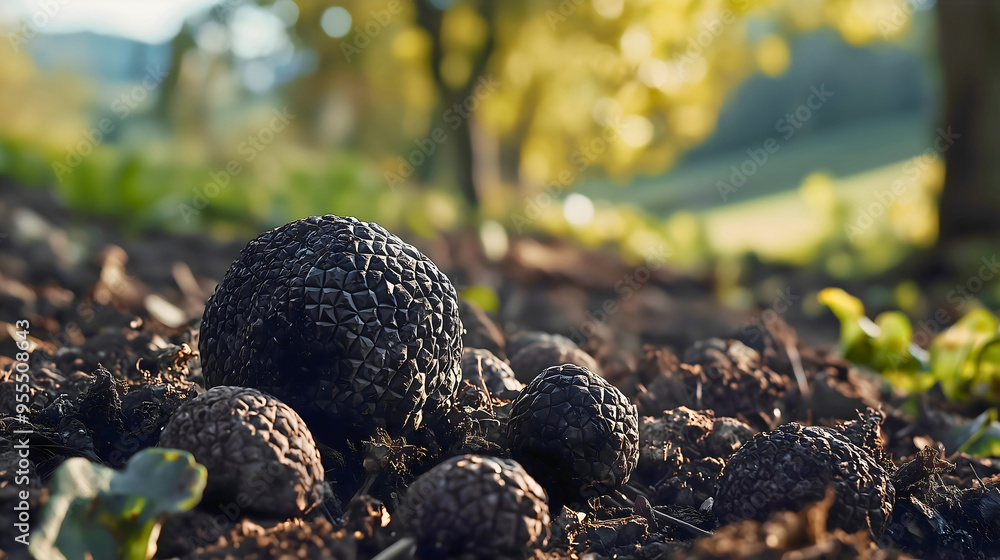 Black truffle, a rare delicacy. A highly prized and sought-after gourmet ingredient, known for its rich and unique flavor, often used in fine dining and upscale cuisine.