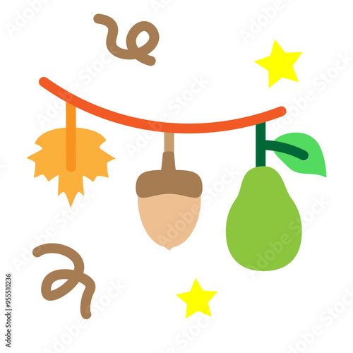Autumn Festival Vector Flat Icon Design