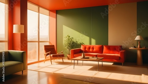 Photo interior modern design room 3d illustration