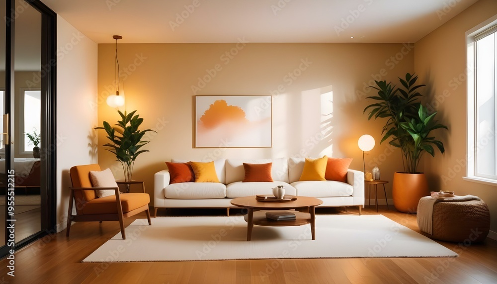 Fototapeta premium Photo interior modern design room 3d illustration