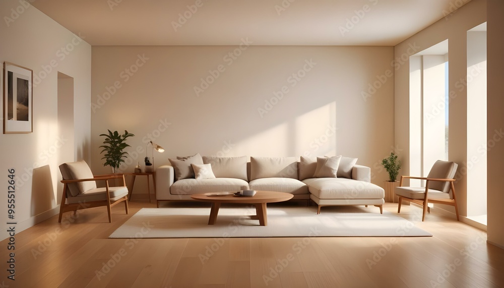 Fototapeta premium Photo interior modern design room 3d illustration