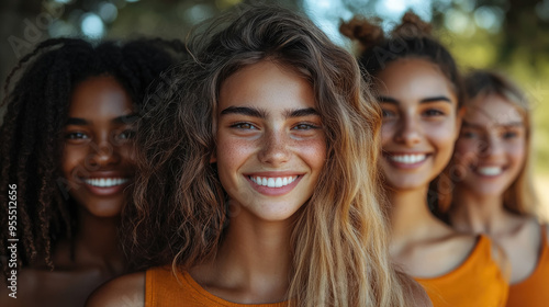 photo of group of cheerful young people of different nationalities in park, friends, students, diversity, smiling girl, boy, man, woman, friendship, teenagers, youth, hiking, walk, portrait, face