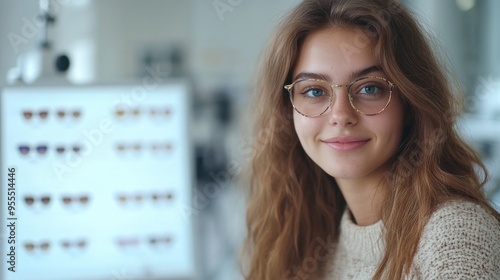 Free Download Contemporary Fashion-Forward Woman in Optician Shop - GFXLoad