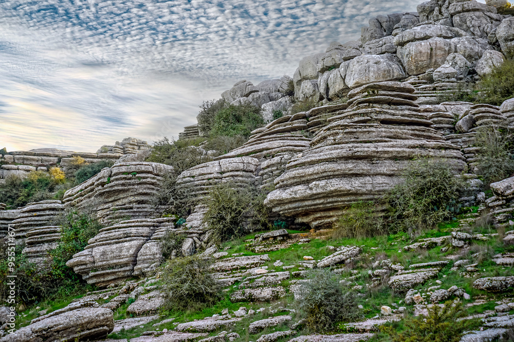 Rock formations with curious shapes in the Torcal de Antequera in the province of Malaga Rock formations with curious shapes in the Torcal de Antequera in the province of Malaga