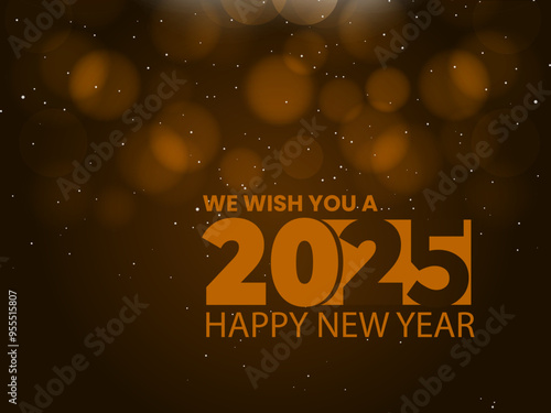 The Year 2025 New Years Greeting Illustration On A White Background