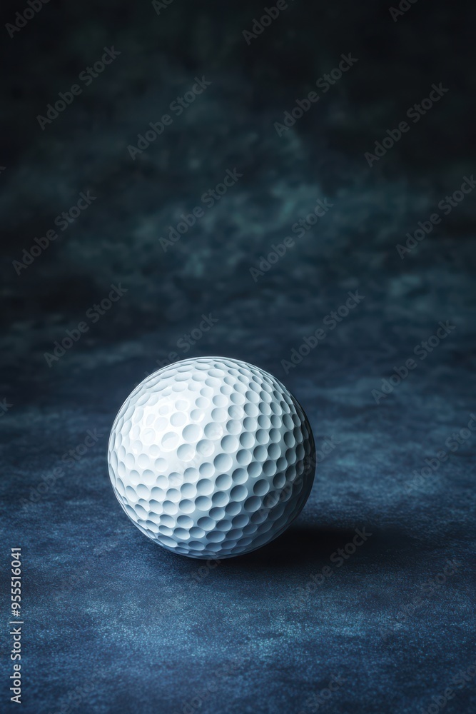 Ultra-Realistic Golf Ball on Dark Blurred Background Ultra-Realistic Golf Ball on Dark Blurred Background