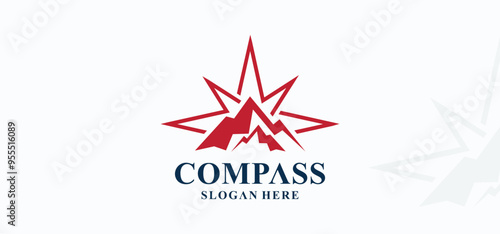 Compass vector logo collection, compass direction logo with elegant style, modern compass logo.