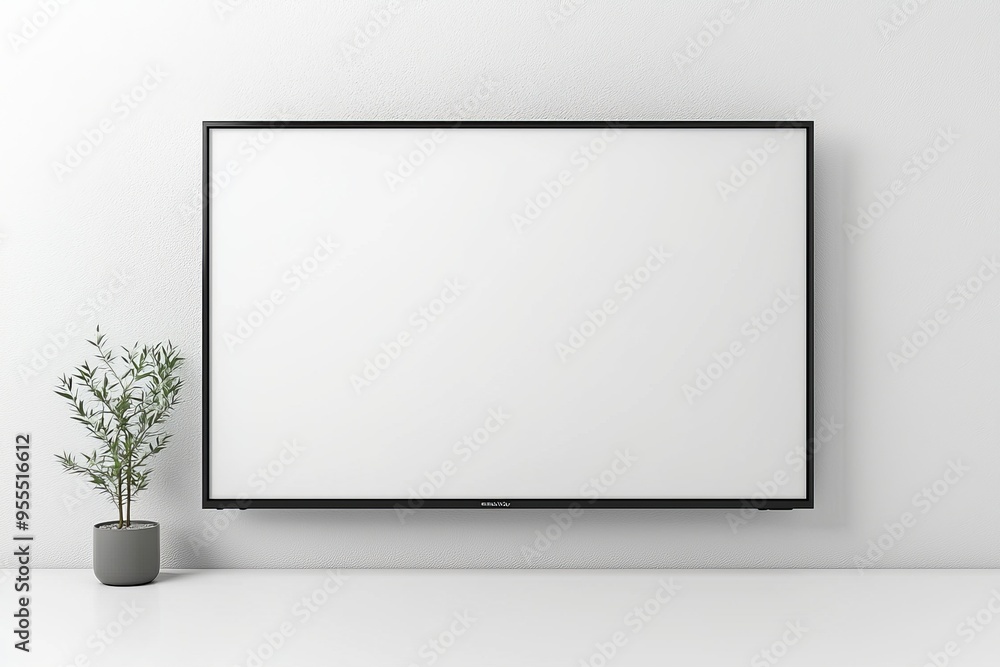 TV screen mockup on isolated background created with Generative AI TV screen mockup on isolated background created with Generative AI