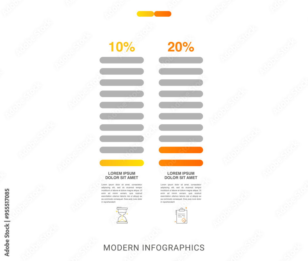 Colorful gradient bars template list. Vector modern infographic ...
