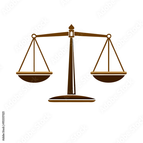 Justice scales symbol on a isolated white background (5)