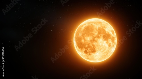 Full Moon in the Night Sky with Stars